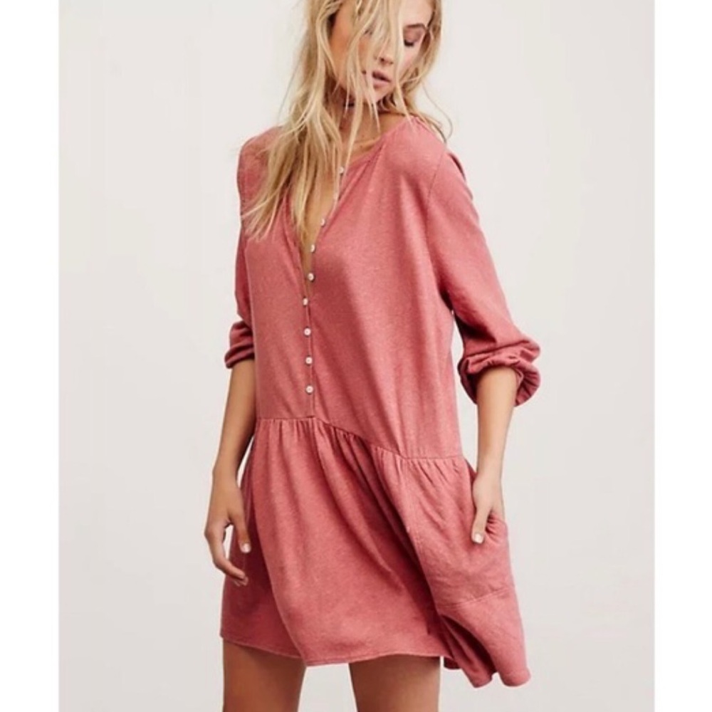 Free People Beach Button Mini Dress